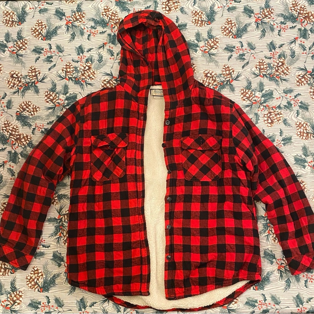 Boston Trader’s Red Fleece Button-Up Jacket